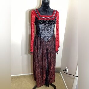 Dark Red and Black Princess Dress Costume One Size Fits Most